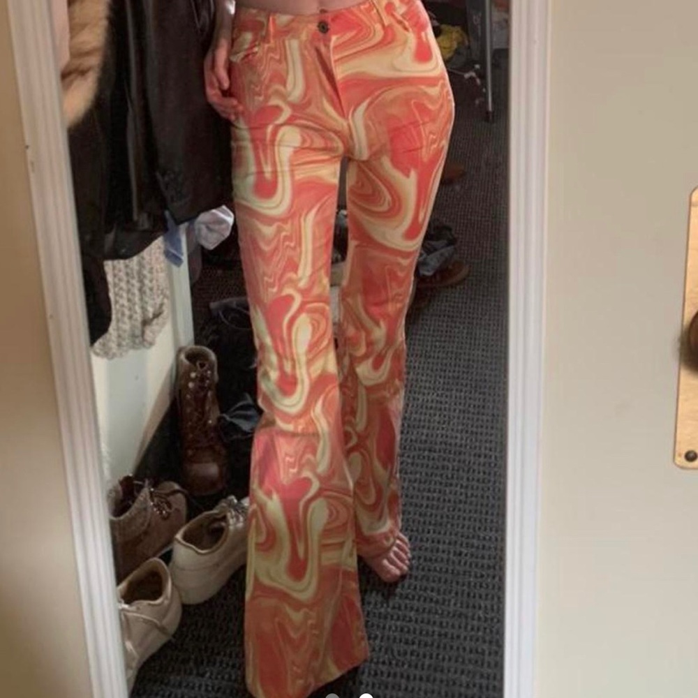 Pink & orange groovy pants